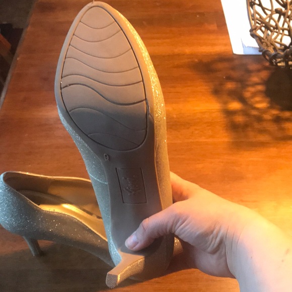 Fioni Champagne Gold Glitter 4 Inch Heels - Picture 4 of 5